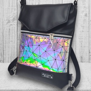 Szivárvány lézerhologramos Fedélrészes 3in1 hátizsák univerzális táska - táska & tok - hátizsák - hátizsák - Meska.hu