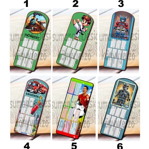 Laminált Designer könyvjelzők sokféle neves szorzótáblás 05 - Meska.hu