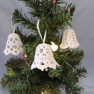 Horgolt csengő 3db/csomag, Karácsony, Karácsonyi lakásdekoráció, Karácsonyfadíszek, Horgolás, Varrás, MESKA