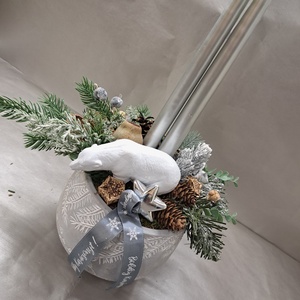 Karácsonyi asztaldísz jegesmedvével, Karácsony, Adventi díszek, Adventi asztaldísz, , MESKA