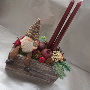 Fadobozka Mikulással, Karácsony, Karácsonyi lakásdekoráció, Karácsonyi lakásdíszek, , MESKA