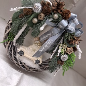 Kisautós kopogtató, Karácsony, Adventi díszek, Adventi ajtódísz, , MESKA