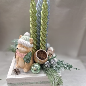 Kisróka fadobozban, Karácsony, Adventi díszek, Adventi asztaldísz, , MESKA