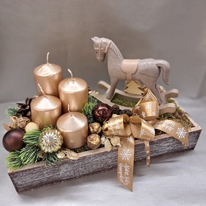 Hintalovas adventi asztaldísz - Meska.hu