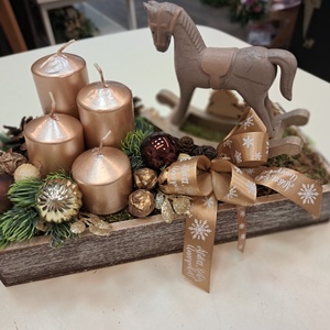 Hintalovas adventi asztaldísz - karácsony - adventi díszek - adventi asztaldísz - Meska.hu