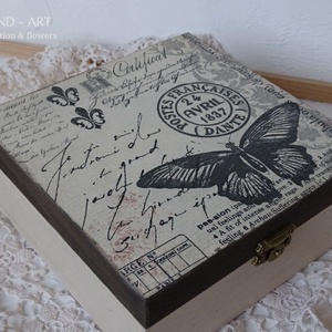 Modern romantikusoknak-Tároló, ékszertartó, teás doboz., Otthon & Lakás, Dekoráció, Asztal és polc dekoráció, Díszdoboz, Decoupage, transzfer és szalvétatechnika, Festett tárgyak, Meska