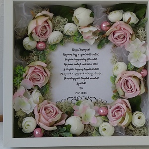 Szülőköszöntő ajándék esküvőre- rózsaszín. And-art mód., Esküvő, Emlék & Ajándék, Szülőköszöntő ajándék, Festett tárgyak, Virágkötés, MESKA