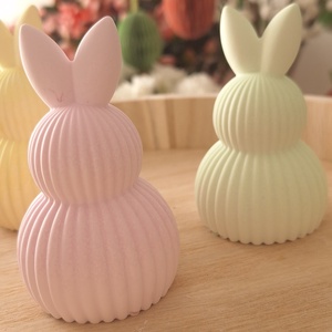 Kézműves gipsz bordázott nyuszi dekoráció / tavaszi, húsvéti dekor - ünnepi díszek, dekorációk - húsvéti díszek és dekorációk - húsvéti asztaldíszek - Meska.hu