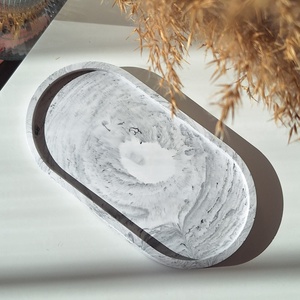 Kézműves gipsz ovális tálka - otthon & életmód - dekoráció - asztal és polc dekoráció - dekorációs tál, tartó - Meska.hu