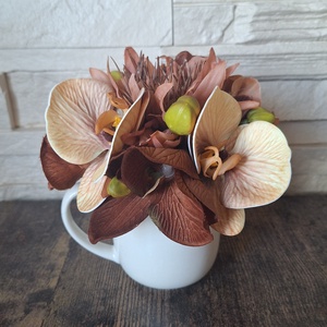 Orchideás ajtódísz és bögrés dísz szett - otthon & életmód - dekoráció - ajtó- és ablak dekoráció - ajtódísz & kopogtató - Meska.hu