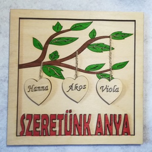 Anyák napi kis tábla , Otthon & Életmód, Dekoráció, Kép & Falikép, Fából készült kép, Famegmunkálás, MESKA