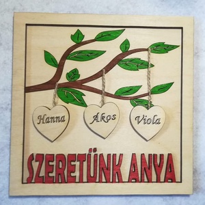 Szeretünk anya tábla , Otthon & Életmód, Dekoráció, Asztal és polc dekoráció, Asztaldísz, , MESKA