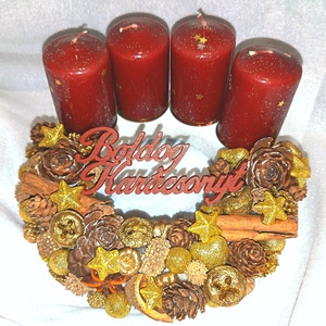 Pici adventi koszorú , Karácsony, Adventi díszek, Adventi koszorú, Virágkötés, MESKA