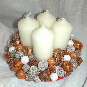 Pici adventi koszorú , Karácsony, Adventi díszek, Adventi koszorú, Virágkötés, MESKA