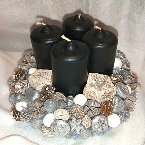 Pici adventi koszorú , Karácsony, Adventi díszek, Adventi koszorú, Virágkötés, MESKA