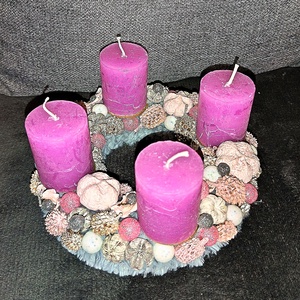 Pici adventi koszorú , Karácsony, Adventi díszek, Adventi koszorú, Virágkötés, MESKA