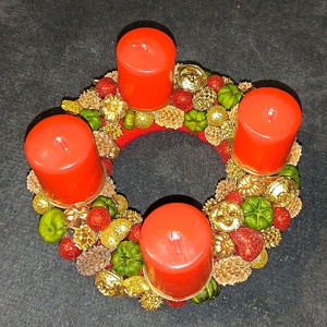 Pici adventi koszorú , Karácsony, Adventi díszek, Adventi koszorú, Virágkötés, MESKA