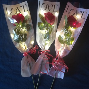 Örök rózsa világítással, Otthon & Életmód, Dekoráció, Asztal és polc dekoráció, Asztaldísz, Virágkötés, MESKA