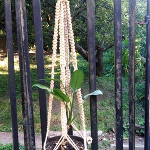 Makramé virágtartó kender - otthon & életmód - ház & kert - ház & kert - Meska.hu