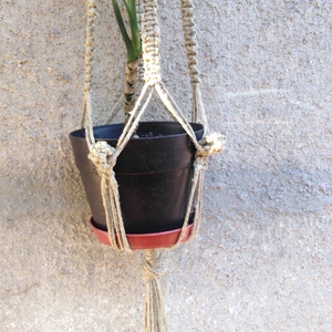 Makramé virágtartó kender - otthon & életmód - ház & kert - ház & kert - Meska.hu