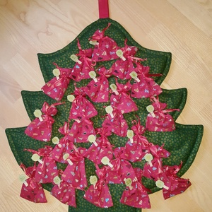 Adventi naptár fenyő, Karácsony, Adventi díszek, Adventi naptár, Varrás, MESKA