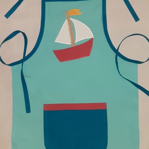 Hajós+virágos kötény - otthon & életmód - konyhafelszerelés, tálalás - konyhai textil - kötény - Meska.hu