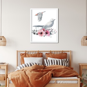 Vízfesték hatású madaras poszter A4 - Dekor falikép - művészet - grafika & illusztráció - Meska.hu