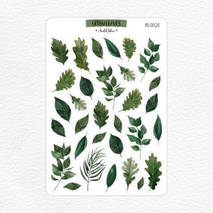 Vízfestékes levelek matrica ív No.0025, Otthon & Életmód, Papír, írószer, Matrica, matrica csomag, Fotó, grafika, rajz, illusztráció, Papírművészet, MESKA