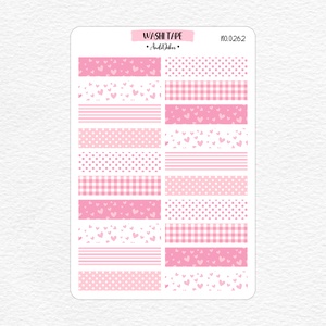 Washi tape matricák - pinky No.0262, Otthon & Életmód, Papír, írószer, Matrica, matrica csomag, Fotó, grafika, rajz, illusztráció, Papírművészet, MESKA