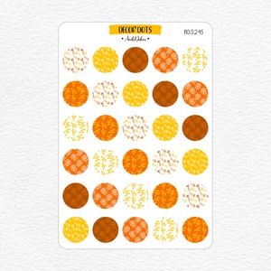 Őszi mintás pöttyök matrica szett No.0245, Otthon & Életmód, Papír, írószer, Matrica, matrica csomag, Fotó, grafika, rajz, illusztráció, Papírművészet, MESKA