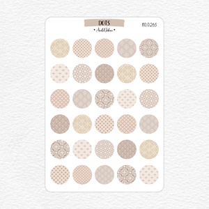 Beige mintás pöttyök matrica szett No.0265, Otthon & Életmód, Papír, írószer, Matrica, matrica csomag, Fotó, grafika, rajz, illusztráció, Papírművészet, MESKA