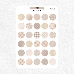 Beige mintás pöttyök matrica szett No.0265 - Meska.hu