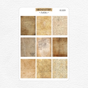 Scrapbook matricák - vintage levelek No.0039, Otthon & Életmód, Papír, írószer, Matrica, matrica csomag, Fotó, grafika, rajz, illusztráció, Papírművészet, MESKA
