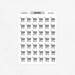 Mini bevásárlókocsi matricák - vásárlás emlékeztető matricák No.0304, Otthon & Lakás, Papír írószer, Matrica, matrica csomag, Fotó, grafika, rajz, illusztráció, Papírművészet, MESKA