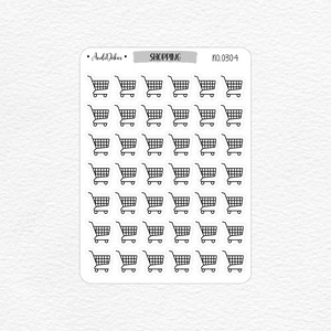 Mini bevásárlókocsi matricák - vásárlás emlékeztető matricák No.0304, Otthon & Életmód, Papír, írószer, Matrica, matrica csomag, Fotó, grafika, rajz, illusztráció, Papírművészet, MESKA