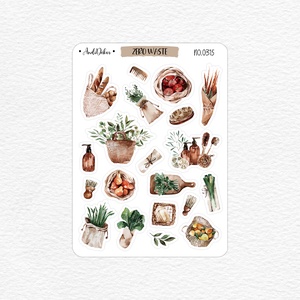 Zero waste matrica ív No.0315, Otthon & Életmód, Papír, írószer, Matrica, matrica csomag, Fotó, grafika, rajz, illusztráció, Papírművészet, MESKA