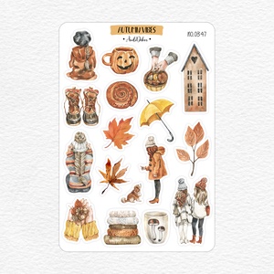 Őszi hangulatú matrica ív -  scrapbook matricák No.0347 - Meska.hu