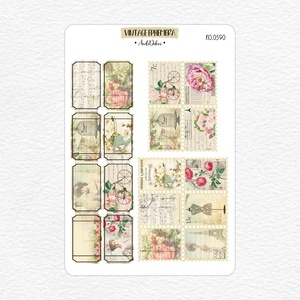 Scrapbook matrica ív - vintage ephemera No.0590, Otthon & Életmód, Papír, írószer, Matrica, matrica csomag, Fotó, grafika, rajz, illusztráció, Papírművészet, MESKA