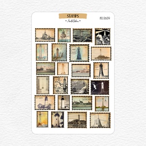 Scrapbook matrica ív - Vintage bélyegek No.0609, Otthon & Életmód, Papír, írószer, Matrica, matrica csomag, Fotó, grafika, rajz, illusztráció, Papírművészet, MESKA