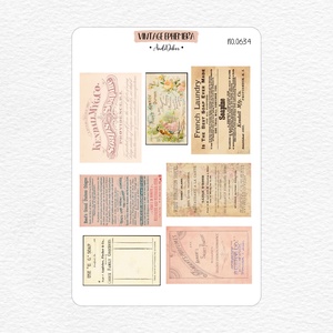 Scrapbook matrica ív - Vintage ephemera No.0634, Otthon & Életmód, Papír, írószer, Matrica, matrica csomag, Fotó, grafika, rajz, illusztráció, Papírművészet, MESKA