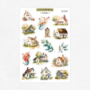 Cottagecore házak matrica ív No.0695 - Meska.hu