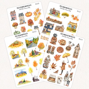 Őszi matricák - matrica csomag 6., Otthon & Életmód, Papír, írószer, Matrica, matrica csomag, Fotó, grafika, rajz, illusztráció, Papírművészet, MESKA