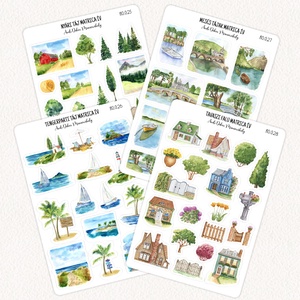 Természeti táj matricák - matrica csomag 7., Otthon & Életmód, Papír, írószer, Matrica, matrica csomag, Fotó, grafika, rajz, illusztráció, Papírművészet, MESKA