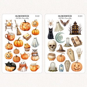 Halloween matricák - matrica csomag 21. - otthon & életmód - papír, írószer - matrica, matrica csomag - Meska.hu