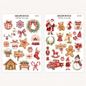 Karácsonyi matricák - matrica csomag 26. - otthon & életmód - papír, írószer - matrica, matrica csomag - Meska.hu