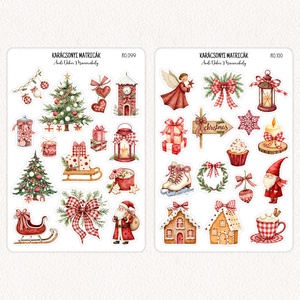Karácsonyi matricák - matrica csomag 26. - otthon & életmód - papír, írószer - matrica, matrica csomag - Meska.hu