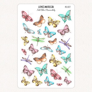 Lepkés matricák No.007, Otthon & Életmód, Papír, írószer, Matrica, matrica csomag, Fotó, grafika, rajz, illusztráció, Papírművészet, MESKA