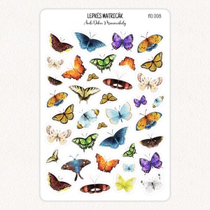 Lepkés matricák No.008, Otthon & Életmód, Papír, írószer, Matrica, matrica csomag, Fotó, grafika, rajz, illusztráció, Papírművészet, MESKA