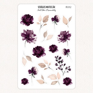 Virágos matricák No.012, Otthon & Életmód, Papír, írószer, Matrica, matrica csomag, Fotó, grafika, rajz, illusztráció, Papírművészet, MESKA