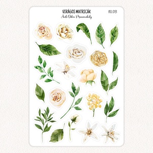 Virágos matricák No.013, Otthon & Életmód, Papír, írószer, Matrica, matrica csomag, Fotó, grafika, rajz, illusztráció, Papírművészet, MESKA